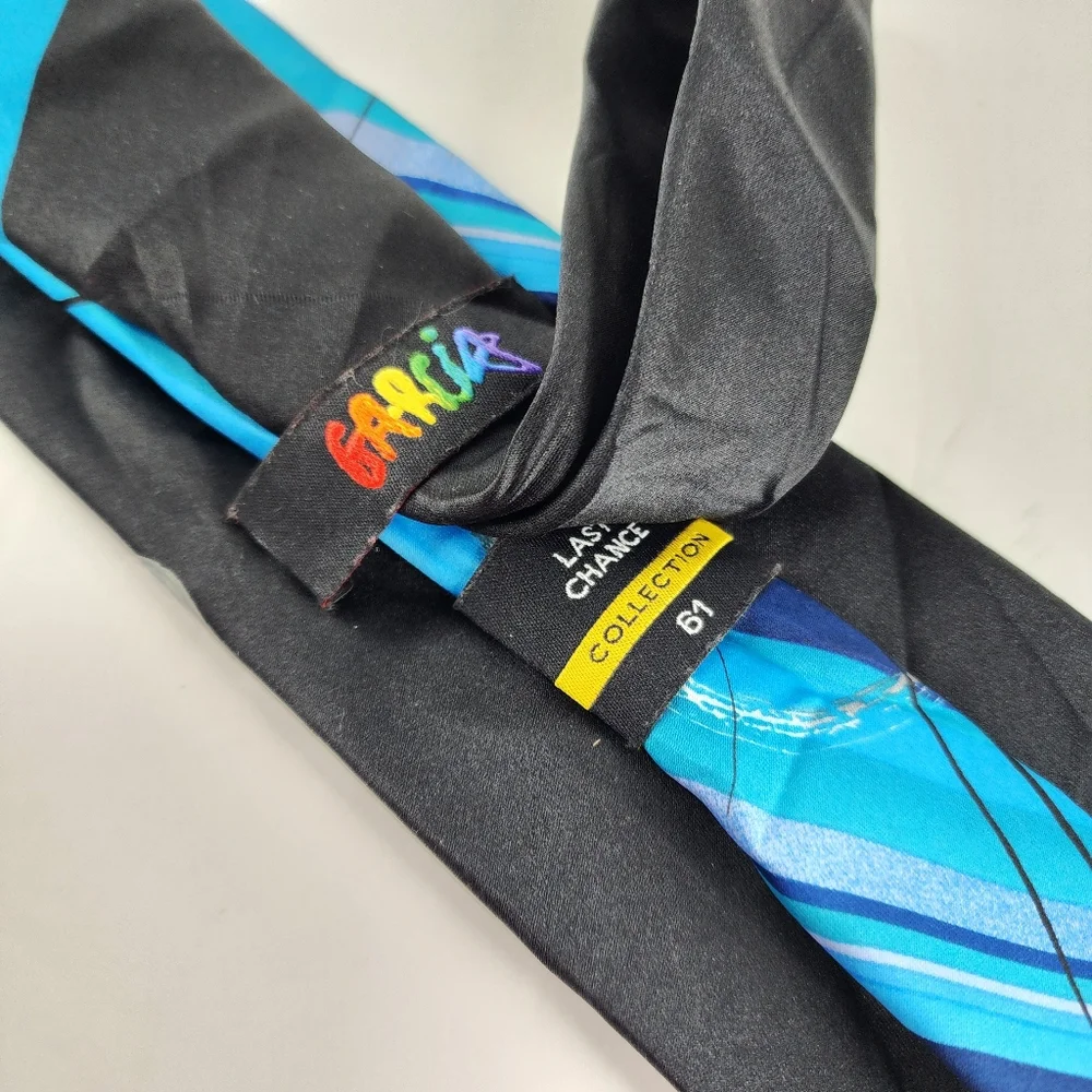 J . GARCIA Blue & Black Tie.